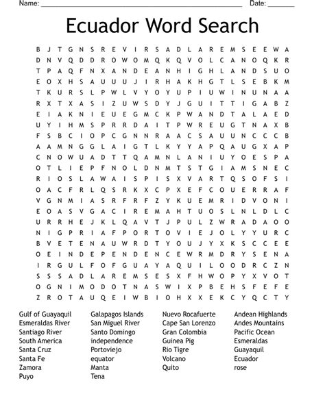 Printable Map Of Ecuador Printable Word Searches Nbkomputer