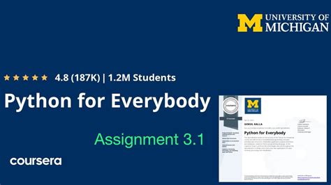 Coursera Python For Everybody Assignment 31 Program Solution