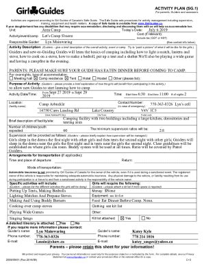 Fillable Online Fillable Online Safe Guide Forms Girl Guides Fax