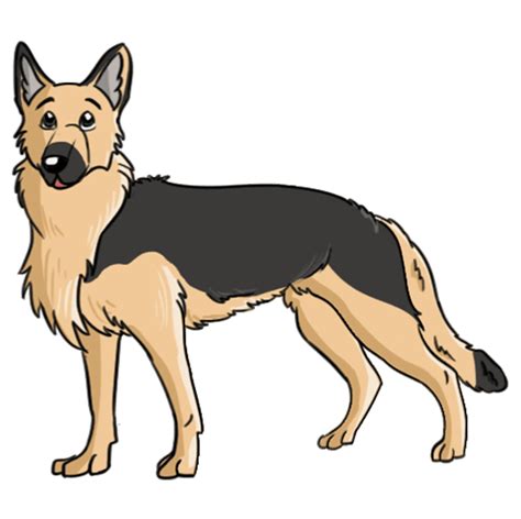 German Shepherd Drawing Cartoon