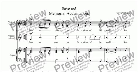 Save Us Memorial Acclamation Download Sheet Music Pdf File