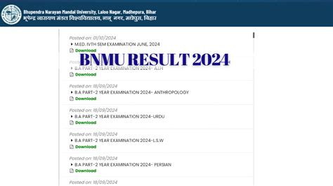 Bnmu Result 2024 Released Download Med Ba Bsc Bcom Marksheet Pdf Here