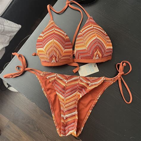 Primark Bikini In Crotchet Missoni Knit Style Brown Depop