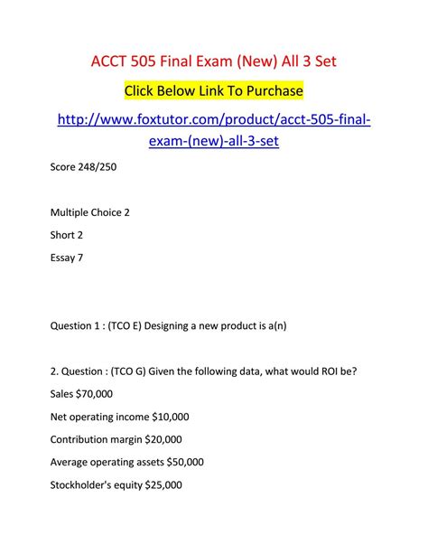 Acct 505 Final Exam New All 3 Set By Acct505ft Issuu