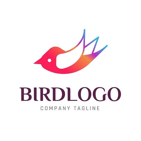 Logotipo De Pájaro Colorido Abstracto Con Color Degradado Vector Premium