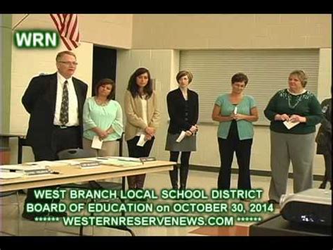 WEST BRANCH SCHOOLS BOARD of EDUCATION OCTOBER 30, 2014 - YouTube