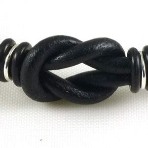 Black Celtic Leather Bracelet Infinity Knot Bracelet Unisex Love Knot