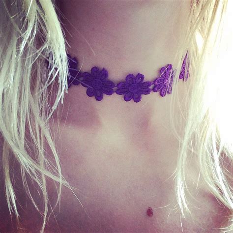 Purple Hippie Flower Choker Boho Choker Necklace Hippie Etsy Uk