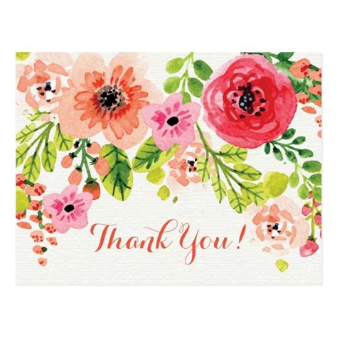 Floral Birthday Thank You Card Zazzle Birthday Thank You Cards