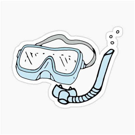 Blue Snorkel Mask Sticker Sticker For Sale By Abbygcarter Redbubble