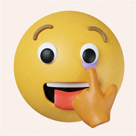 Premium Psd 3d Goofy Emoticon With Crazy Eyes And Tongue Out Yellow