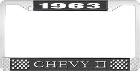 All Years Chevrolet Chevy Ii Nova Parts Lf3556301a 1963 Chevy Ii Black And Chrome License