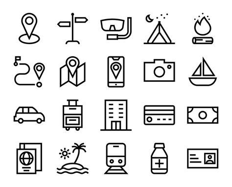 Set Of Travel Icons Set Of Travel Collection In Black Color For