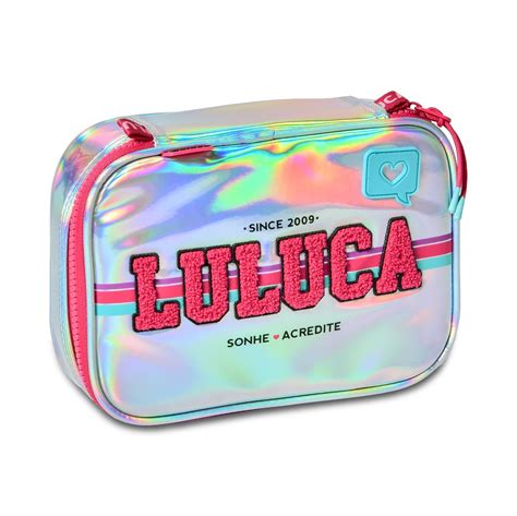 Mochila Rodinhas Luluca Hologr Fica Lancheira Estojo Box Shop