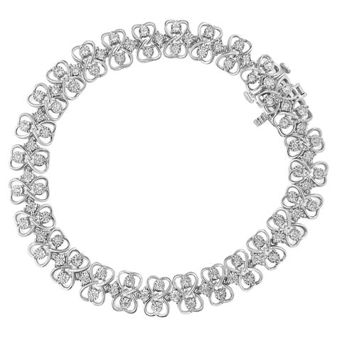 925 Sterling Silver 1 0 Carat Miracle Set Round Diamond S Link Tennis Bracelet For Sale At 1stdibs