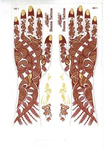 Maroon And Gold Temporary Mehndi Tattoo Sticker Packaging Type Pack