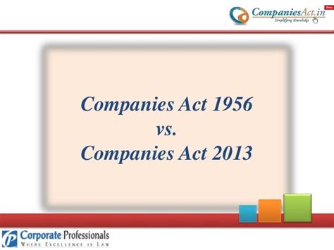 Companies Act 2013 Vs Companies Act 1956