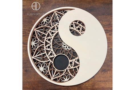 Mandala En Bois Art Mural Zen D Coration Murale Yin Yang Sculpture