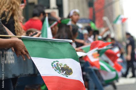 Mexican Flags at the annual Mexico day Parade in New York City. Stock ...