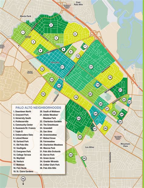 Neighborhood Map Palo Alto Neighborhoods