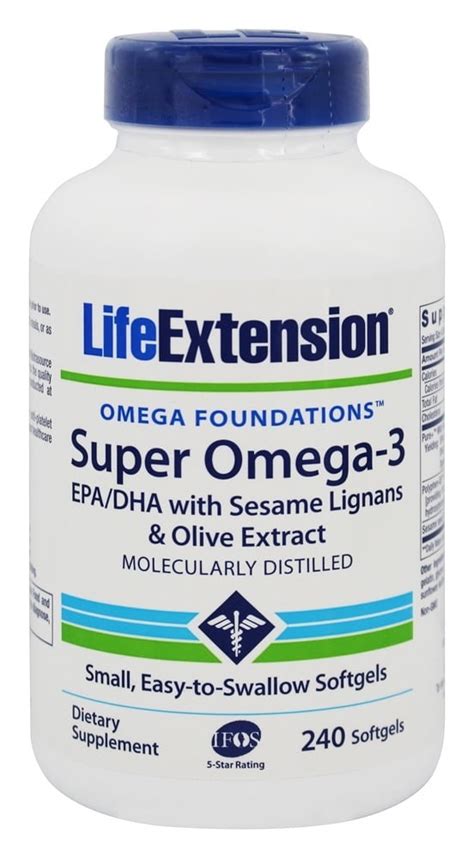 Life Extension Super Omega Epa Dha With Sesame Lignans Olive