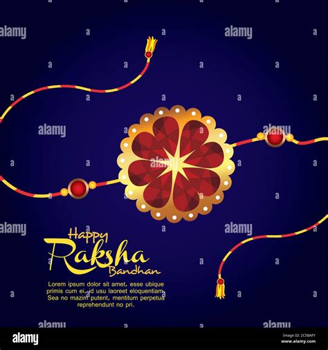 Greeting Card With Decorative Rakhi For Raksha Bandhan Indian Festival