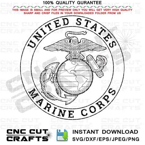 Us Marine Corps Logo Svg Insignia Emblem Monogram Cnc Laser Etsy