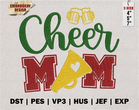 Cheer Mom Embroidery Designs Mother Day Machine Embroidery Etsy