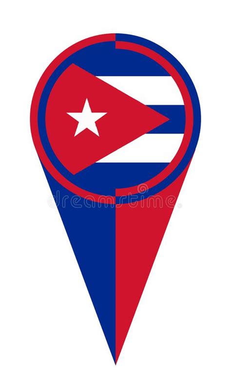 Bandeira Do Lugar Do Ponteiro Do Mapa De Cuba Ilustração Do Vetor