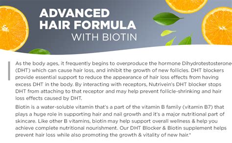 Nutrivein Dht Blocker With Biotin Boosts Hair Growth And New Follicle Growth For Men