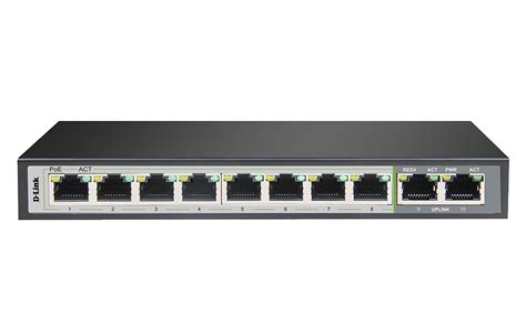 10 Port Gigabit Poe Switch With 8 Long Reach Poe Ports And 2 Uplink Ports