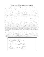 synthesis-of-deet.pdf - Synthesis of N N-diethyltoluamide /DEET http ...