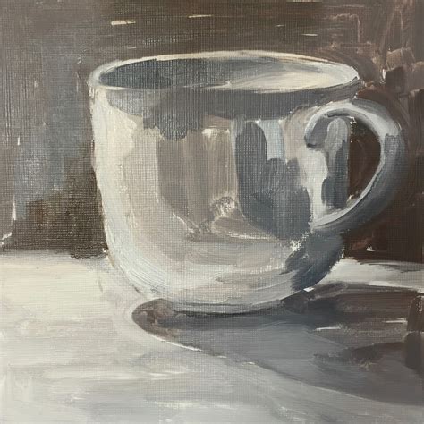 Daily Painting #12 Tea Cup Study 7x7" Oil on Paper - Clare Bowen