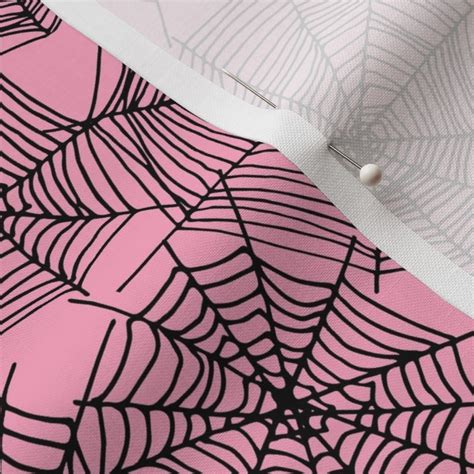 Spider Web Webs Spider Webs Pink Fabric Spoonflower