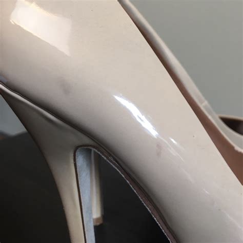 Aldo Nude Patent Leather Platform Peep Toe Pump Gem