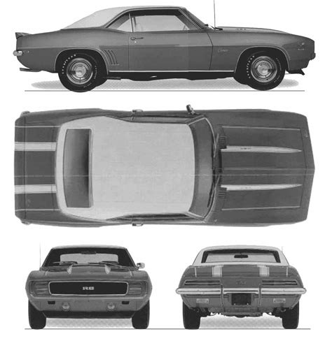 Chevrolet Camaro Zl1 1969 Blueprint Download Free Blueprint For 3d