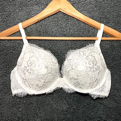 Victoria Secret Dream Angel Push Up White Silver Lace Padded Underwire