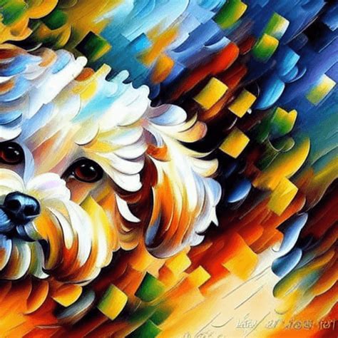 Bichon Frise Al Estilo De Leonid Afremov Creative Fabrica