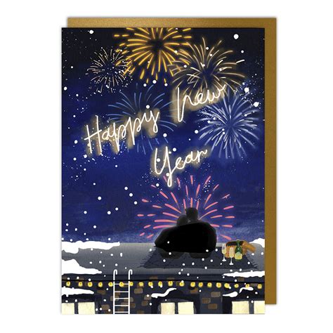 Reddish Design Fireworks New Year Card Redseason 39