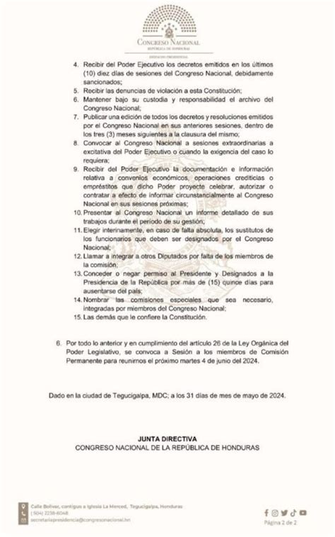 Congreso Nombra A Comisión Permanente