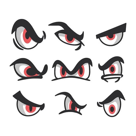 Premium Vector | Hand drawn angry eyes cartoon illustration