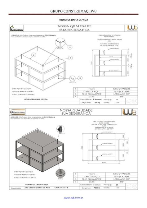 PDF GRUPO CONSTRUMAQ IW8 Linha de Vida tVarat de Segurança