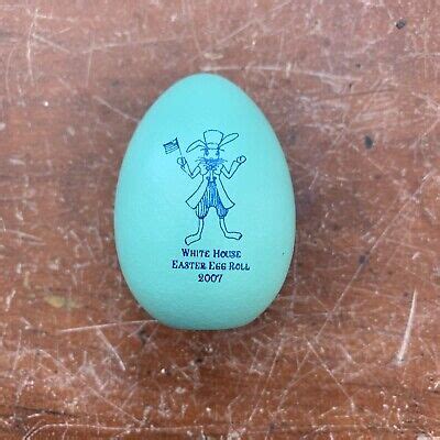 President George Bush White House Lt Blue Easter Egg Roll Wooden