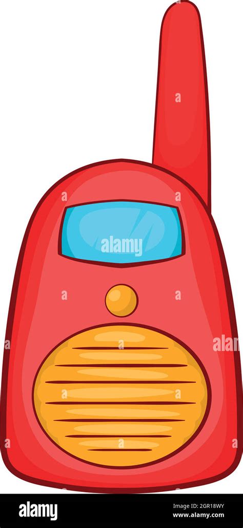 Red Portable Handheld Radio Icon Cartoon Style Stock Vector Image