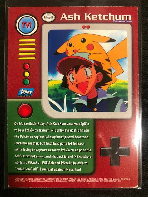 Mavin Topps Pokemon Tv Ash Ketchum Foil Tv Animation Edition