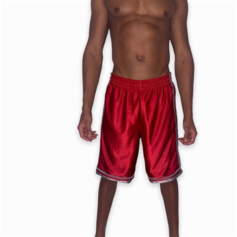 Tek Gear Dazzle Basketball Shorts Silky Shiny Red Si Gem