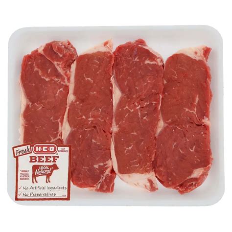 H E B Beef Boneless New York Strip Steak Value Pack Shop Meat At H E B