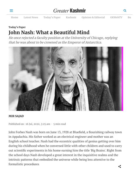 Pdf John Nash What A Beautiful Mind