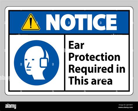 Notice Ear Protection Required In This Area Symbol Sign Stock Vector