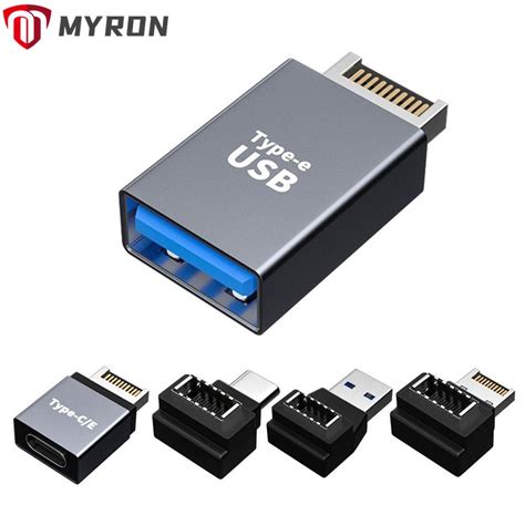 Myron อะแดปเตอร์สายเคเบิลเมนบอร์ด Usb 3 1 Type E 90 องศา Shopee Thailand